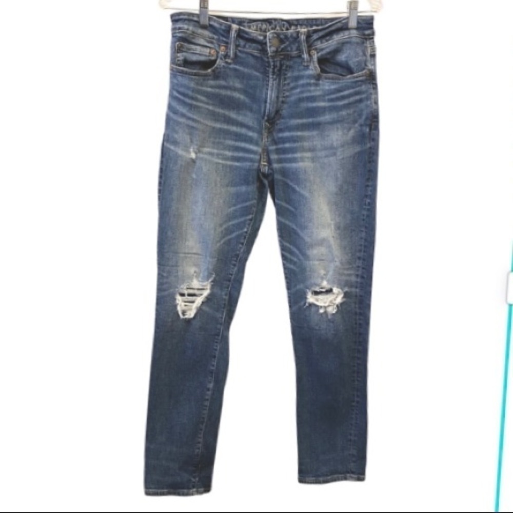 AMERICAN EAGLE 30 x 29.5  Next Level Airflex Jeans Slim Stretch Mens (32x32 Tag) - Picture 2 of 7